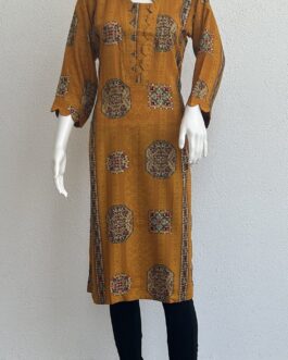 Ochre Hexagons kurta